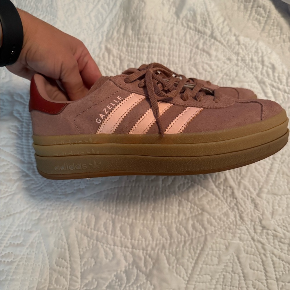 Adidas Gazelle Rose Suede Platform Sneakers